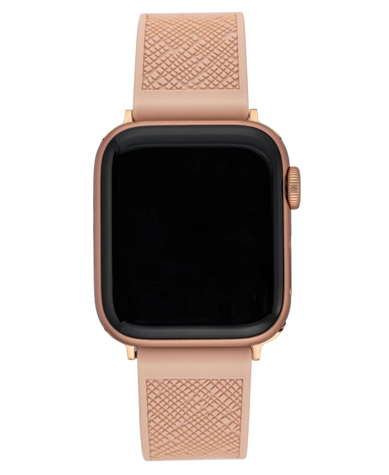 Anne Klein Women's Blush Textured Silicone Band designed for Apple Watch 42mm (Series 1-3 only) & 44/45/46/49mm (Ultra & Ultra 2)