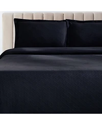 Closeout! Superior 100% Cotton Basketweave Matelasse All-Season 3-piece Coverlet Set