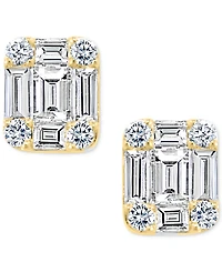 Effy Diamond Emerald-Shaped Baguette Cluster Stud Earrings (3/4 ct. t.w.) in 14k Gold