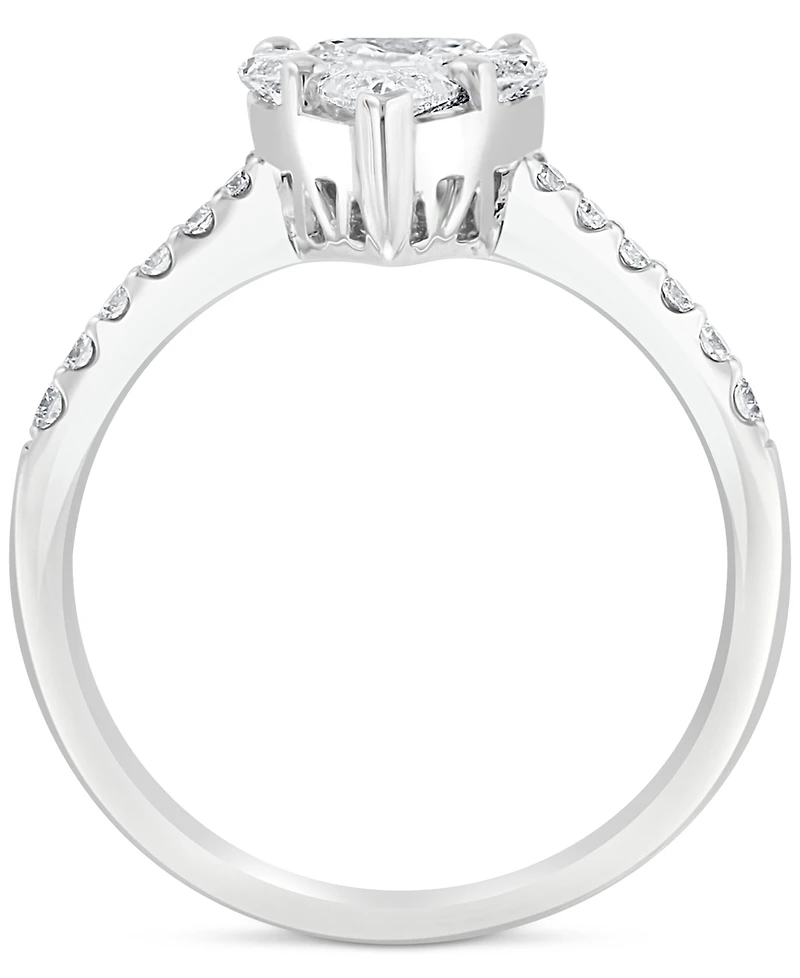 Effy Diamond Pear Shaped Cluster Engagement Ring (1-1/5 ct. t.w.) in 14k White Gold