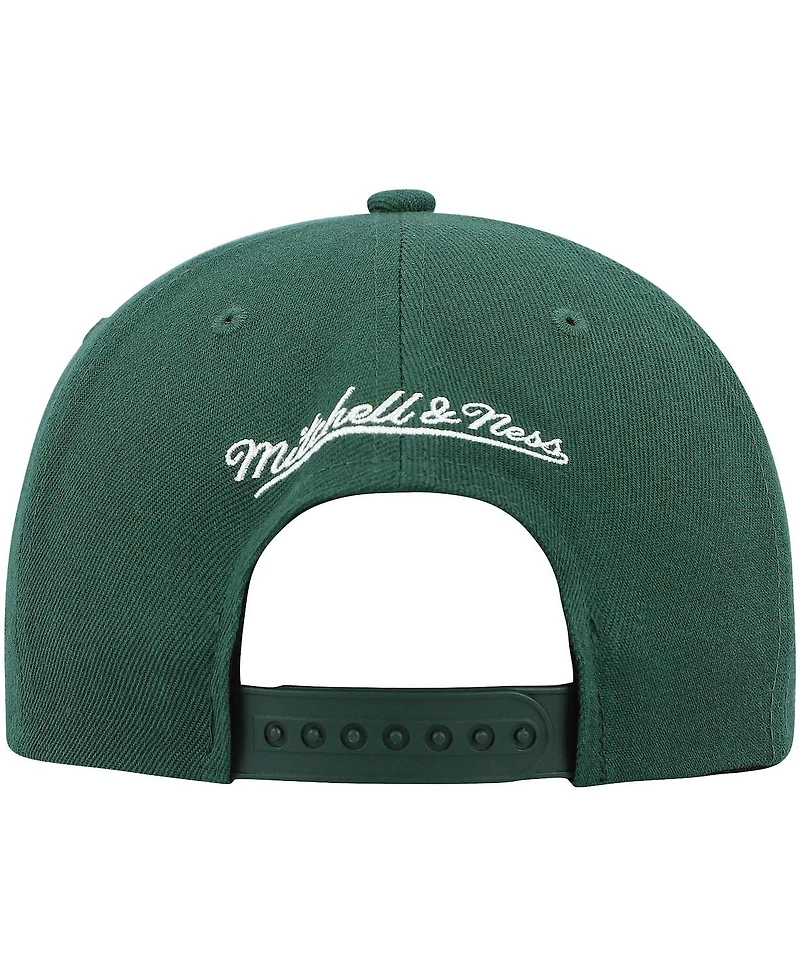 Men's Mitchell & Ness Hunter Green Milwaukee Bucks Ground 2.0 Snapback Hat