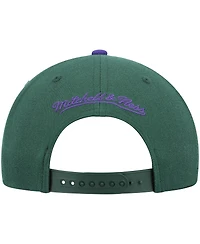 Men's Mitchell & Ness Green and Purple Milwaukee Bucks Hardwood Classics Team Two-Tone 2.0 Snapback Hat