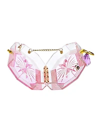Women's Perfume Bottle Clear Flower Cut Acrylic Clutch