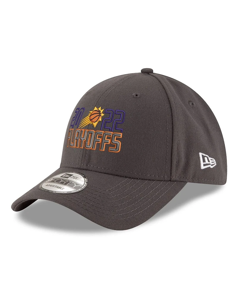 Men's New Era Gray Phoenix Suns 2022 Nba Playoffs Bubble Letter 9FORTY Adjustable Hat