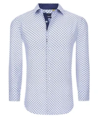 Men's Business Geometric Long Sleeve Button Down Shirt
