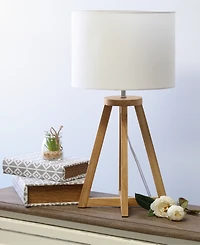 Simple Designs Interlocked Triangular Wood Table Lamp