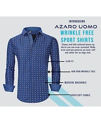 Men's Slim Fit Business Nautical Button Down Dress Shirt