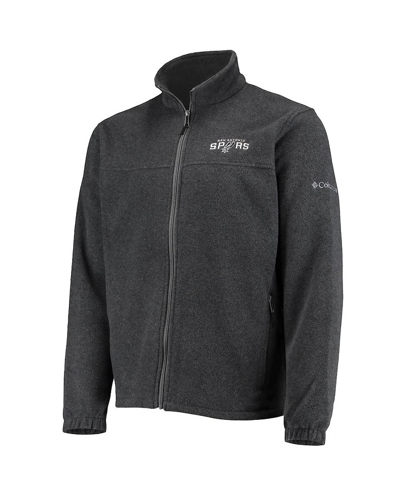 Men's Columbia San Antonio Spurs Heathered Charcoal Flanker Full-Zip Jacket