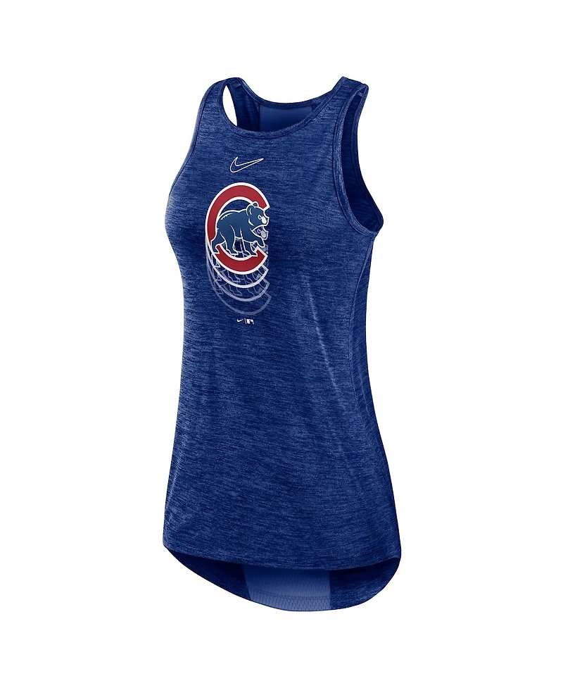 Women's Nike Royal Chicago Cubs Logo Fade High Neck Performance Tank Top
