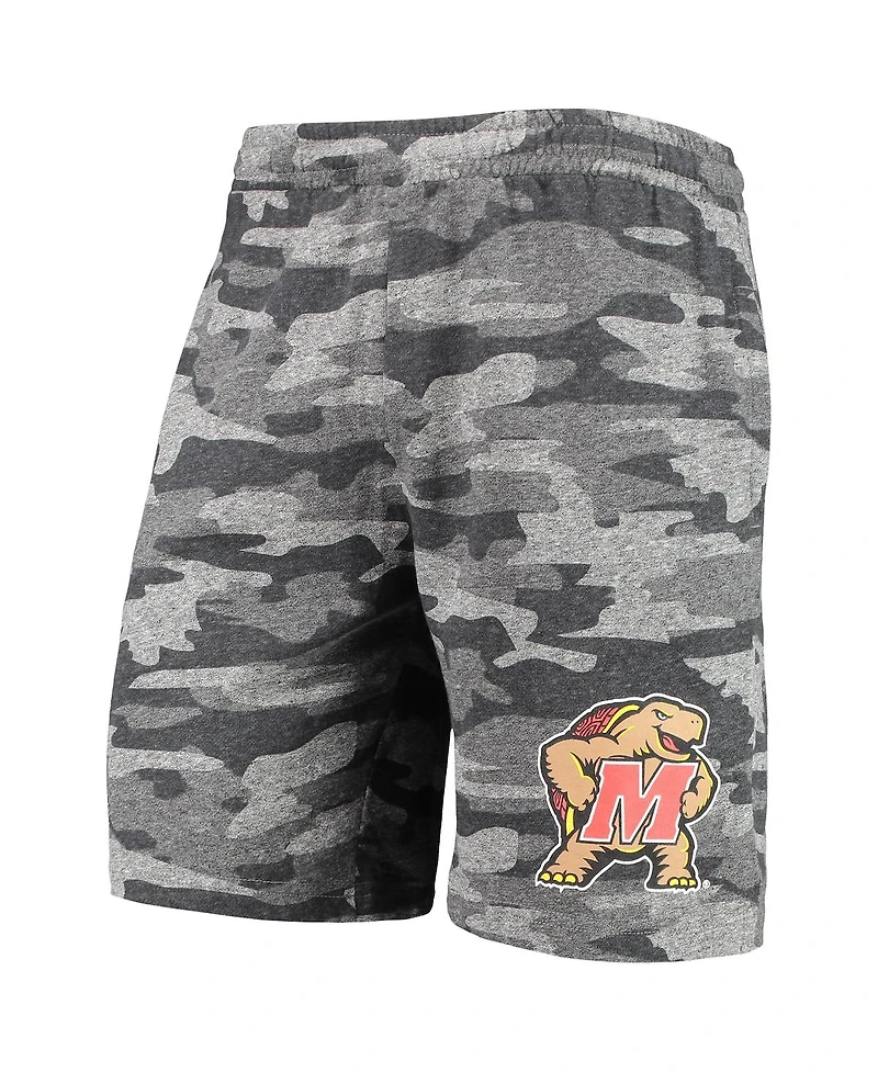 Men's Concepts Sport Charcoal, Gray Maryland Terrapins Camo Backup Terry Jam Lounge Shorts