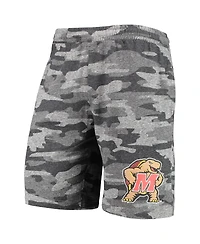 Men's Concepts Sport Charcoal, Gray Maryland Terrapins Camo Backup Terry Jam Lounge Shorts