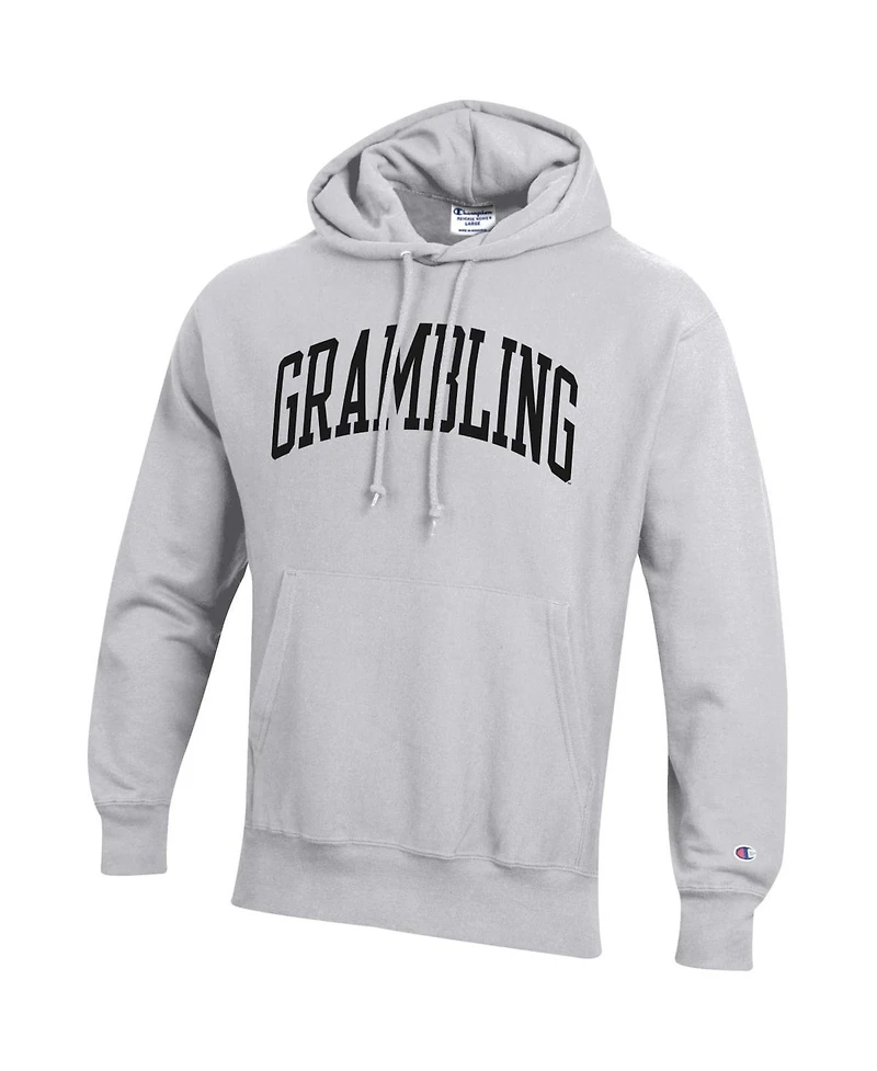 Men's Champion Gray Grambling Tigers Tall Arch Pullover Hoodie