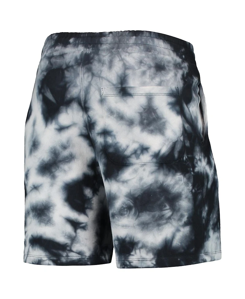 Men's New Era Black Chicago Bulls Fleece Tie-Dye Shorts