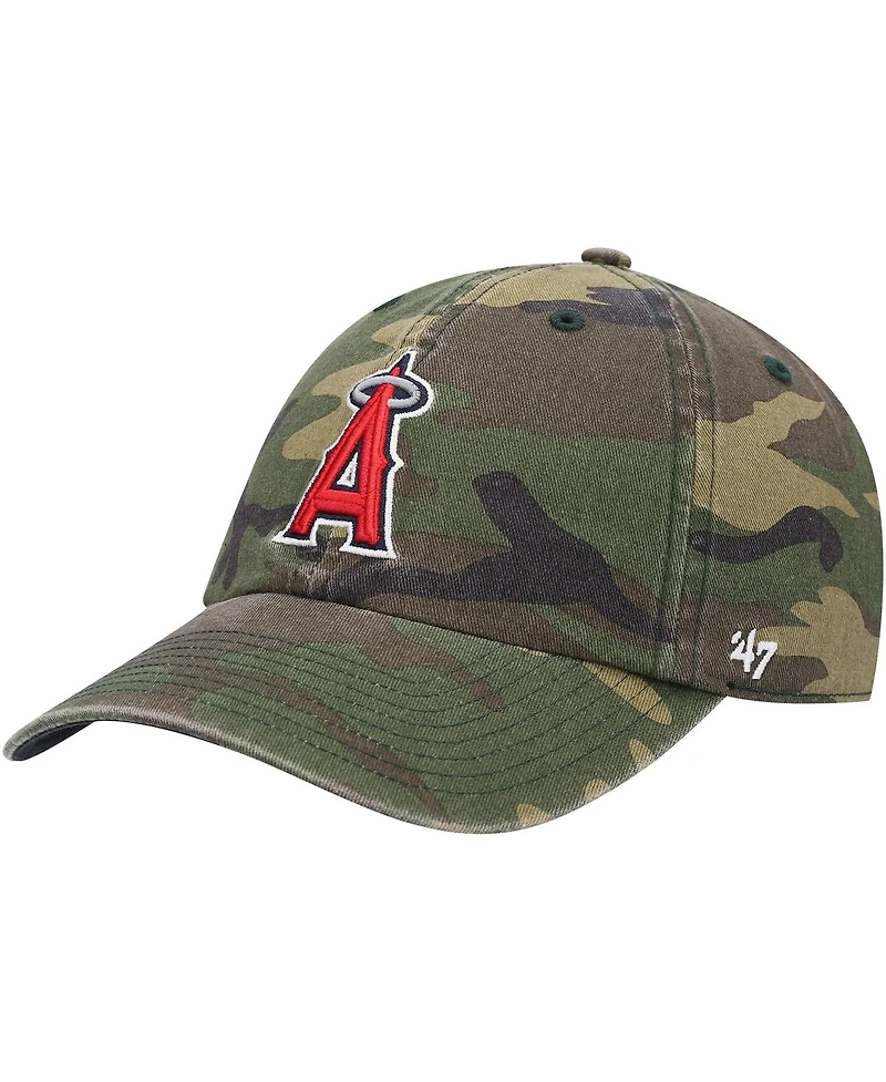 Men's '47 Camo Los Angeles Angels Team Clean Up Adjustable Hat