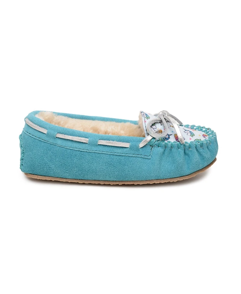 Minnetonka Little and Big Girls Cassie Unicorn Moccasin Slippers