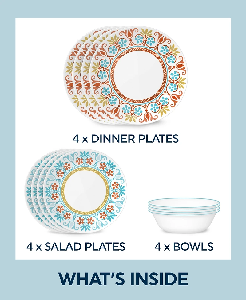 Corelle Global Collection Terracotta Dreams 12 Pc. Dinnerware Set, Service for 4