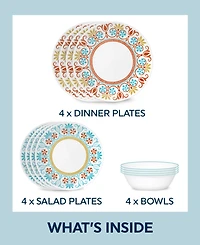 Corelle Global Collection Terracotta Dreams 12 Pc. Dinnerware Set, Service for 4
