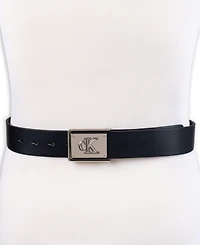 Calvin Klein Men's Ck Plate Plaque Belt