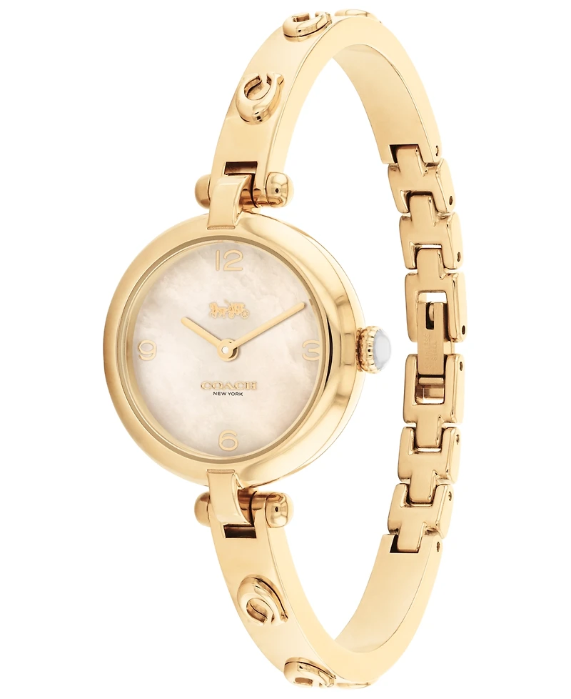 Coach Women's Cary Gold-tone Bangle Bracelet Watch 26mm
