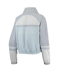Women's The Wild Collective Navy New York Yankees Colorblock Track Raglan Full-Zip Jacket