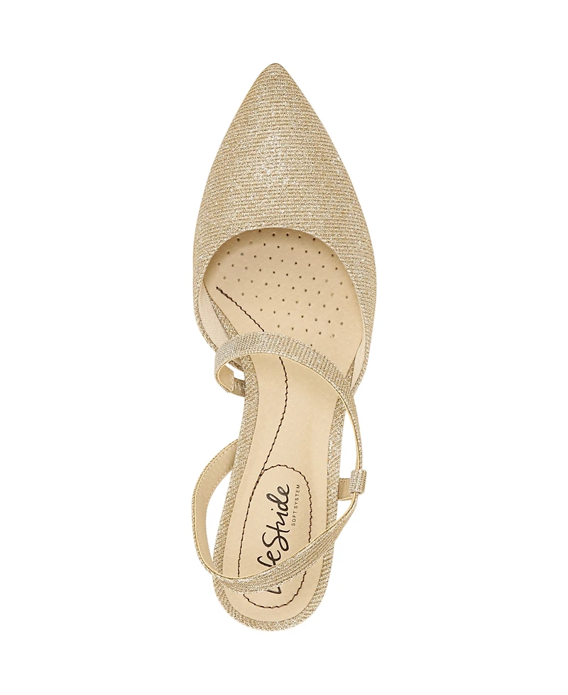 LifeStride Women's Minimalist Slingback Kitten Heel Pumps