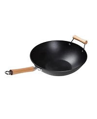 Joyce Chen Professional Series Cast Iron Wok with Maple Handle, 14"