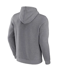 Men's Fanatics Heathered Gray, Red Washington Nationals Iconic Steppin Up Fleece Pullover Hoodie