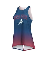 Women's Foco Navy Atlanta Braves Gradient Tie-Back Racerback Tank Top