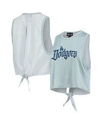 Women's The Wild Collective Light Blue Los Angeles Dodgers Open Back Twist-Tie Tank Top