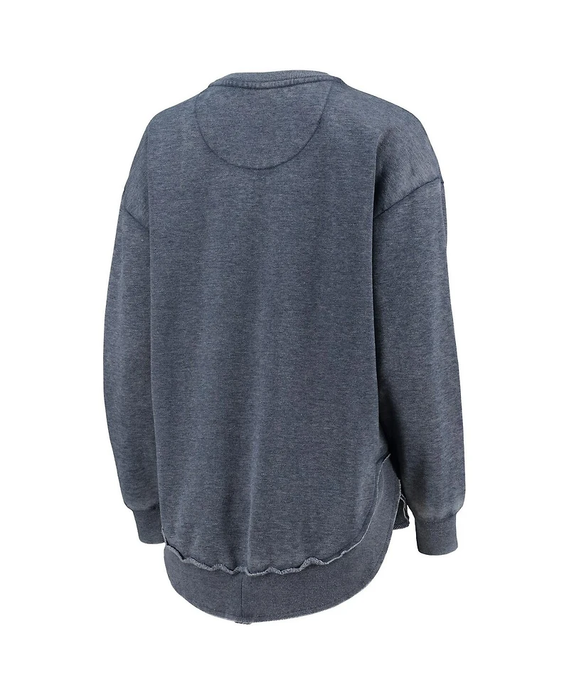 Women's Pressbox Navy Auburn Tigers Vintage-Like Wash Pullover Sweatshirt