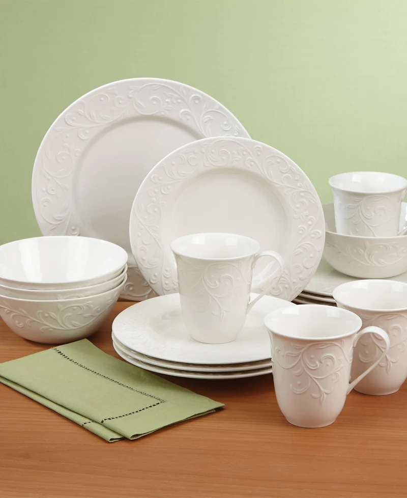 Opal Innocence Carved 16 Pc. Dinnerware Set, Service for 4