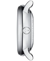 Tissot Women's Swiss Automatic Carson Premium Lady Diamond Accent Black Leather Strap Watch 30mm