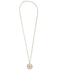 Men's Diamond Evil Eye 22" Pendant Necklace (1/2 ct. t.w.) in 14k Gold-Plated Sterling Silver