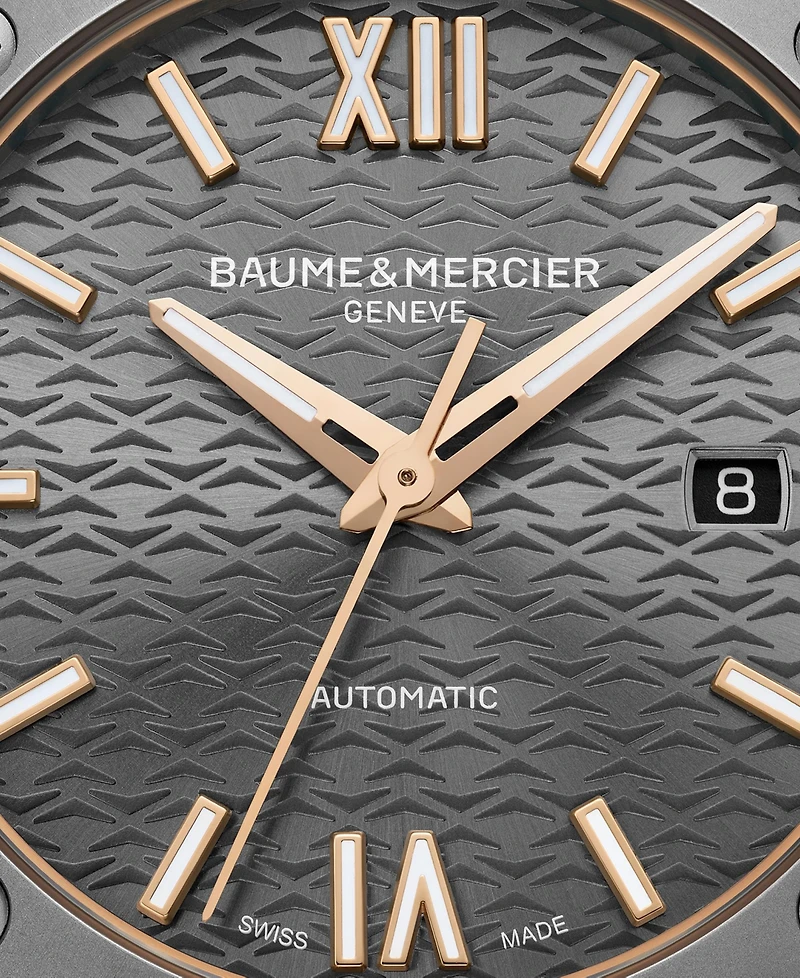 Baume & Mercier Men's Swiss Automatic Riviera Dark Gray Rubber Strap Watch 42mm