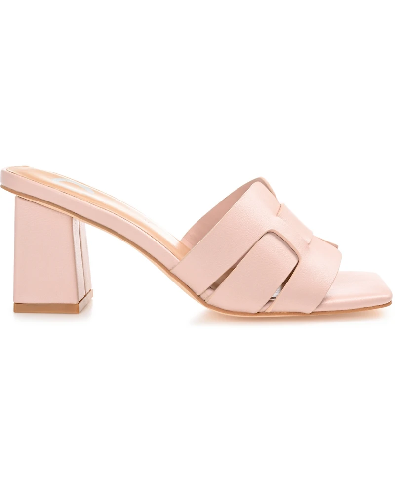 Journee Collection Women's Renatta Woven Block Heel Dress Sandals