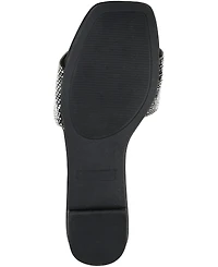 Journee Collection Women's Grayce Rhinestone Flat Sandals