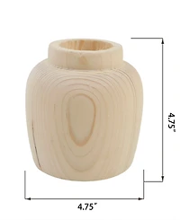 Flora Bunda Wooden Planter Vase, 4.75"