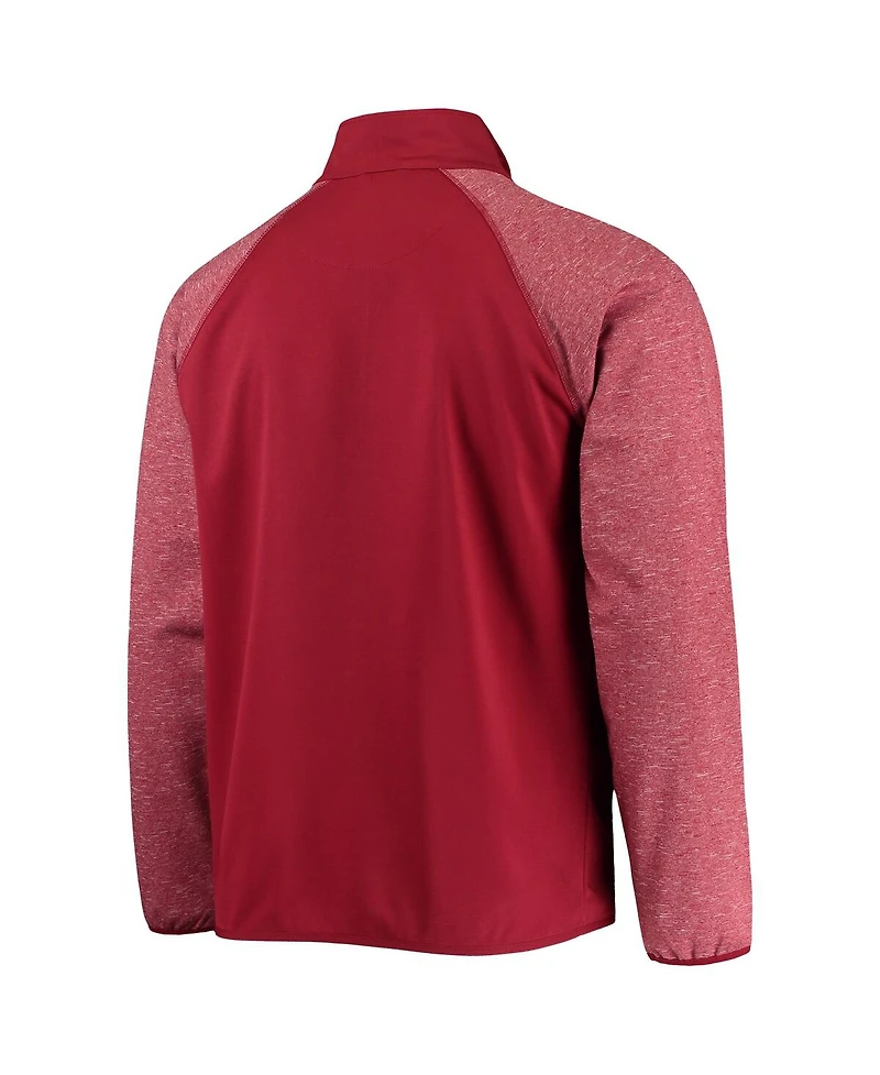 Men's Starter Red Washington Capitals Transitional Raglan Half-Zip Top
