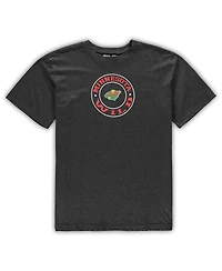 Men's Concepts Sport Black, Heathered Charcoal Minnesota Wild Big and Tall T-shirt Shorts Sleep Set