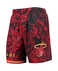 Men's Mitchell & Ness Red Miami Heat Hardwood Classics Lunar New Year Swingman Shorts