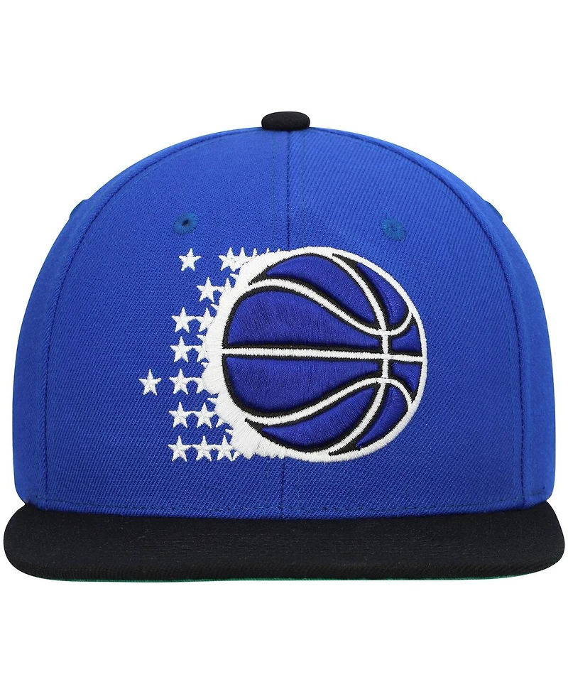 Men's Mitchell & Ness Blue, Black Orlando Magic Hardwood Classics Team Two-Tone 2.0 Snapback Hat