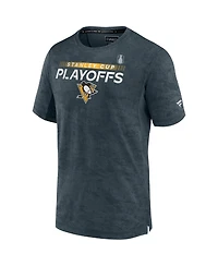 Men's Fanatics Charcoal Pittsburgh Penguins Authentic Pro 2022 Stanley Cup Playoffs T-shirt