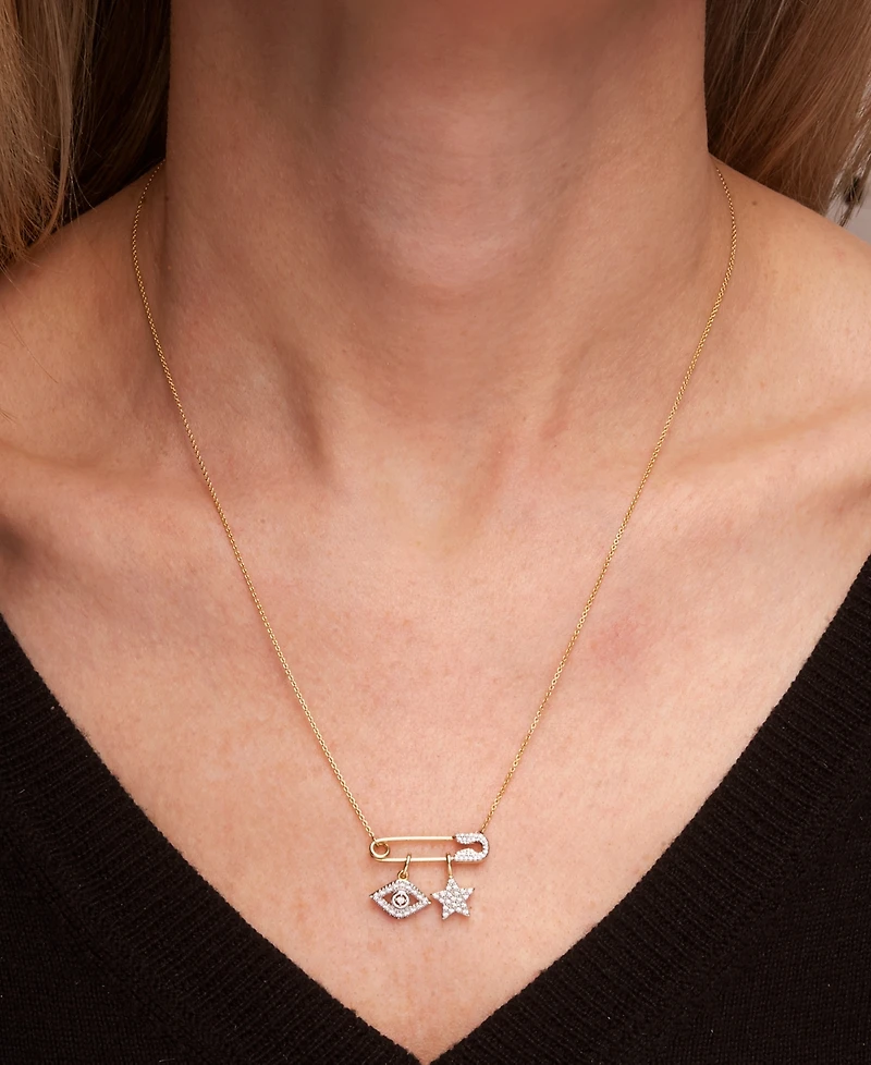 Wrapped Diamond Star Charm Pendant (1/20 ct. t.w.) in 10k Gold, Created for Macy's