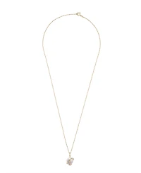 Cultured Freshwater Pearl with Diamond Crossed Pendant in 14K Yellow Gold