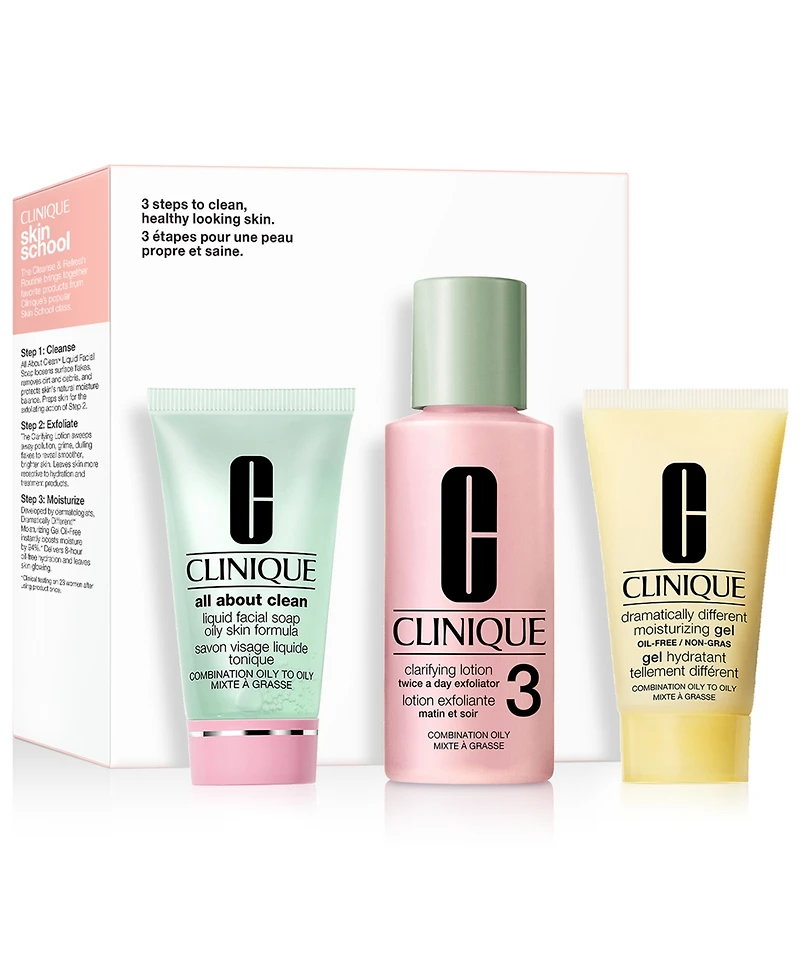 Clinique 3-Pc. Skin School Supplies Cleanse & Refresh Set