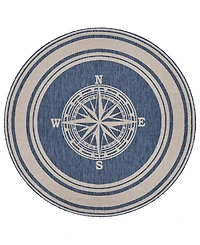 Lr Home Shoreline Srl-871 7'6" x 7'6" Round Outdoor Area Rug