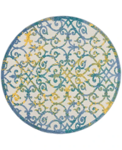Nourison Home Aloha ALH21 4' x Round Outdoor Area Rug