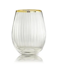 Rocher Stemless Wine Glasses, Set of 4, 21 Oz