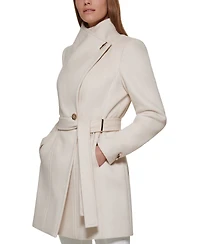 Calvin Klein Womens Asymmetrical Belted Wrap Coat, Created for Macys