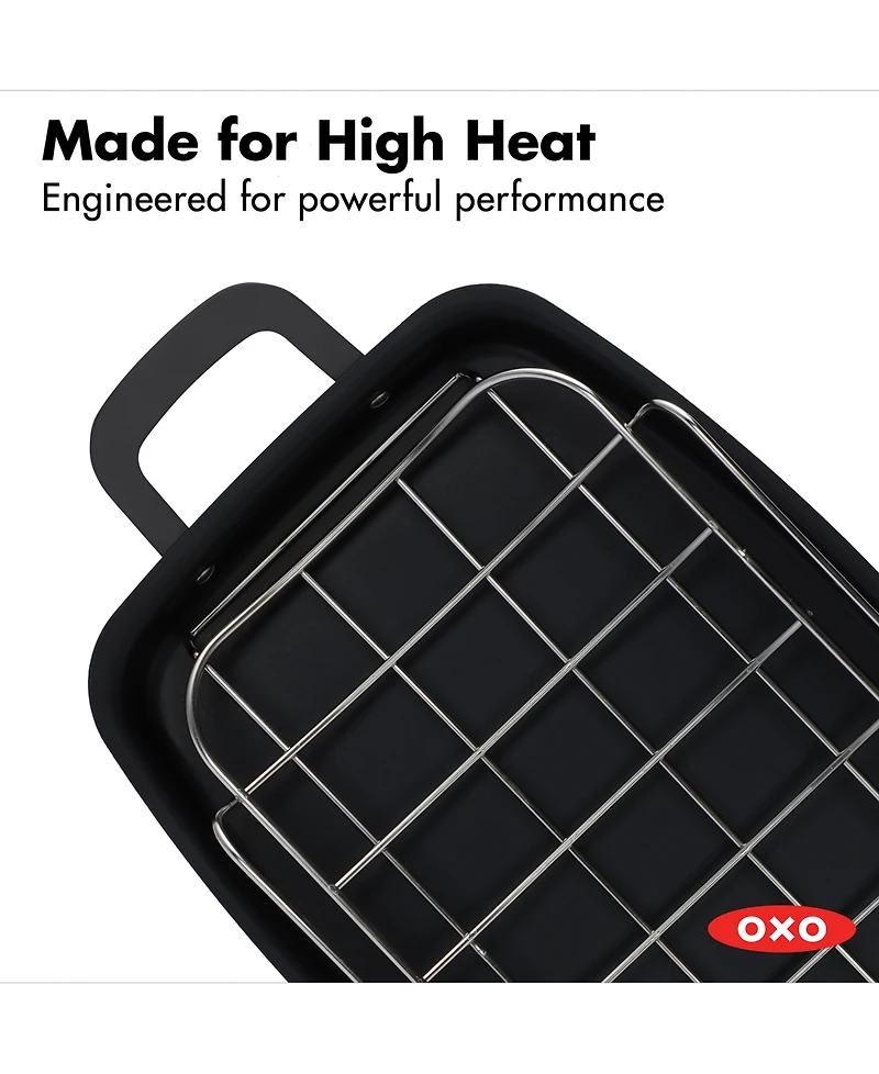 Oxo Obsidian Carbon Steel Roaster Pan & Rack